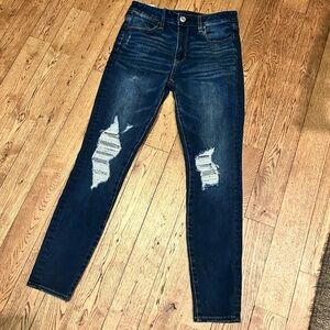 American Eagle High-Rise Skinny Stretchy Jeggings Jeans - Size 6 Short Dark Wash